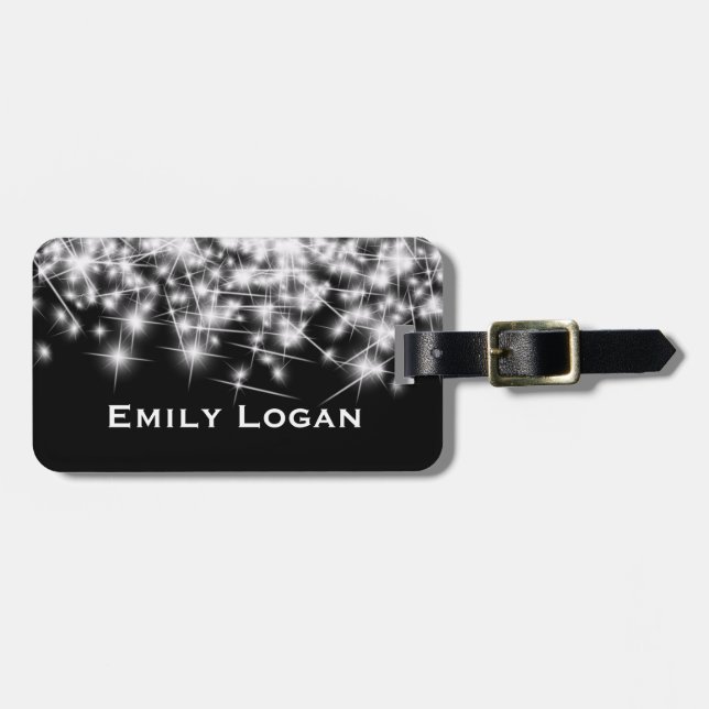 Personalized Modern Blinking Star luggage tag (Front Horizontal)