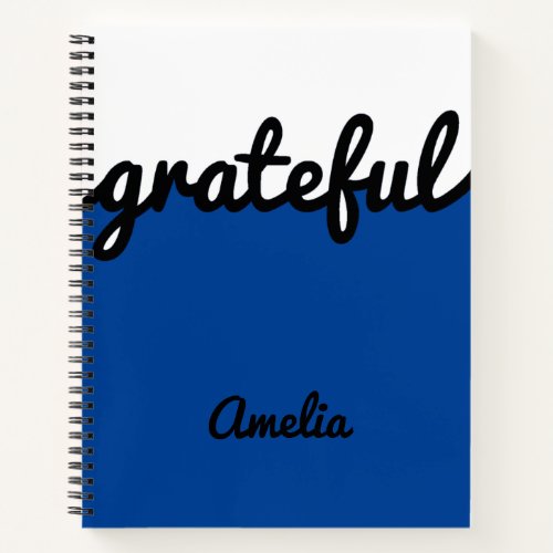 Personalized Modern Blue Black and White Notebook