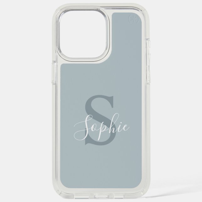 Personalized Modern Blue Family Name Monogram Speck iPhone Case (Front)