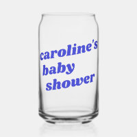 Personalized Modern Blue Retro Favor Baby Shower 