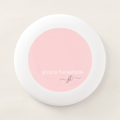 Personalized Modern Blush Pink Girly Monogram Name Wham_O Frisbee