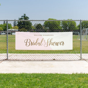 Personalized Modern blush pink gold Bridal Shower Banner