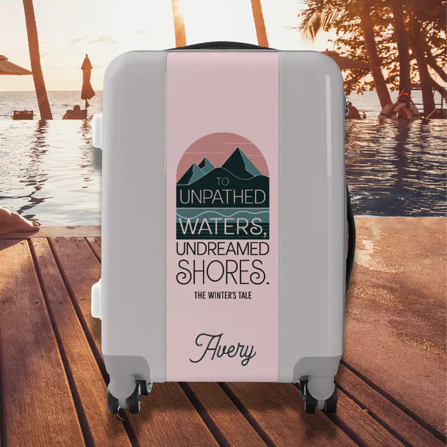 Personalized Modern Blush Pink Shakespeare Quote  Luggage