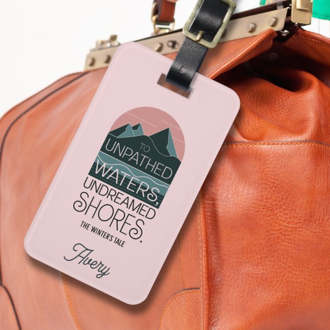 Personalized Modern Blush Pink Shakespeare Quote  Luggage Tag (Creator Uploaded)