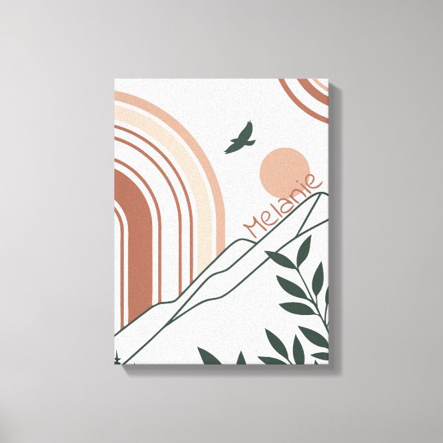 Personalized Modern Boho Botanical Minimalist  Canvas Print (Front)