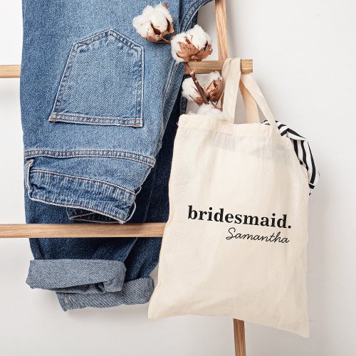 Personalized Modern Boho Bridal Shower Bridesmaid Tote Bag