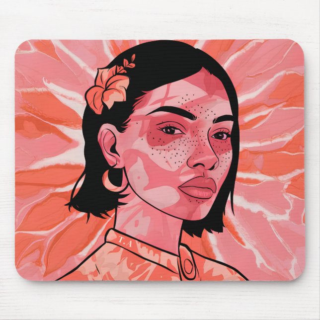 Personalized Modern boho feminine minimalist art Mouse Pad (Front)