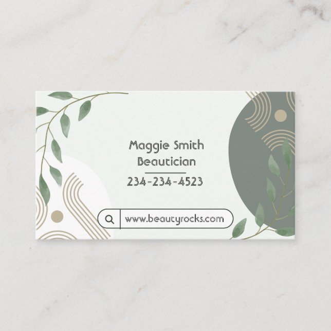 Personalized Modern Boho Plant Business Card (Front)