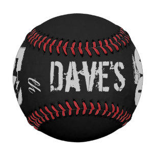 Personalized Modern Bold Black 50th Birthday Name Baseball