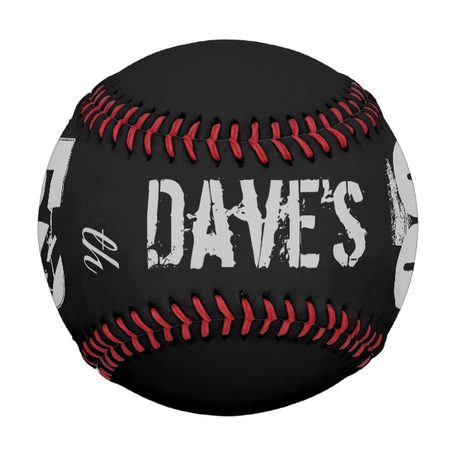 Personalized Modern Bold Black 50th Birthday Name  Baseball (Front)