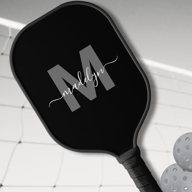 Personalized Modern Bold Script Name Monogram Pickleball Paddle (Personalized Modern Bold Script Name Monogram Pickleball Paddle)