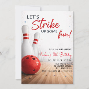 Personalized modern Bowling birthday Invitation