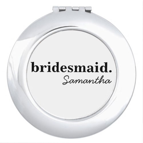 Personalized Modern Bridal Bridesmaid Proposal Compact Mirror