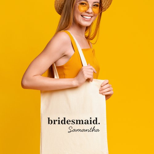 Personalized Modern Bridal Shower Bridesmaid Tote Bag