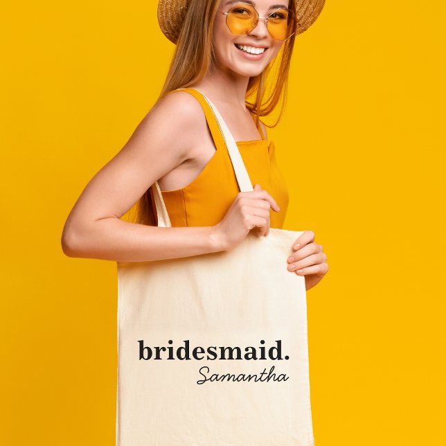 Personalized Modern Bridal Shower Bridesmaid Tote Bag (personalised bridesmaid proposal tote bag is the perfect bridesmaid gift)