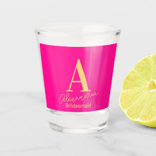 Personalized Modern Bridesmaid Monogram Shot Glass