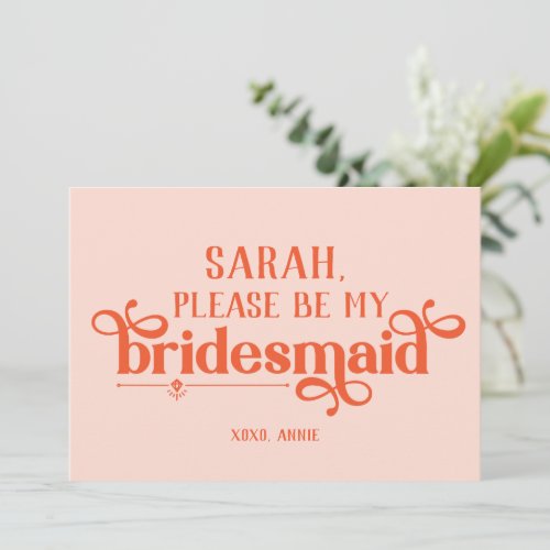 Personalized Modern Bridesmaid Proposal Card