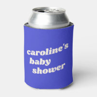 Personalized Modern Bright Blue Retro Baby Shower