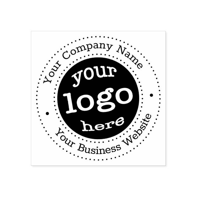 Personalized Modern Business Company Logo Round Rubber Stamp (Imprint)