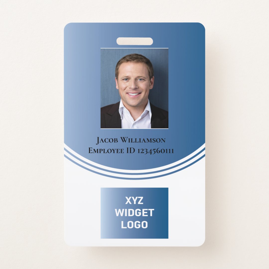 Personalized Modern Business Employee Photo Logo Badge | Zazzle