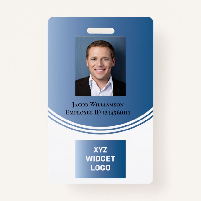 Personalized Modern Business Employee Photo Logo Badge (Front)