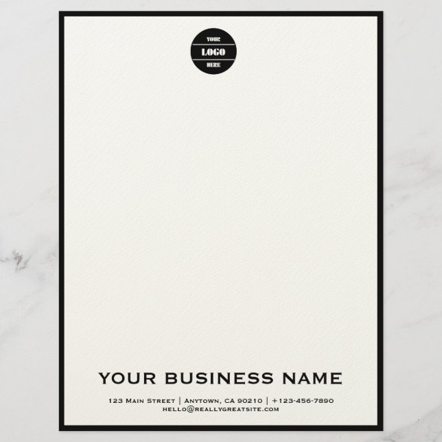 Personalized Modern Business Logo Letterhead  (Front)