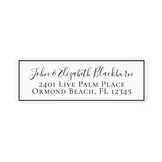 Personalized Modern Calligraphy Return Address Label (Front)