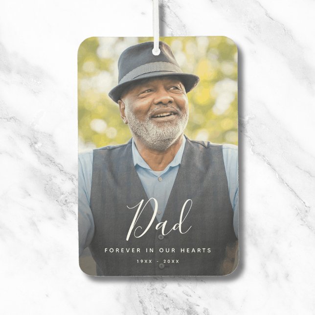Personalized Modern Celebration of Life Funeral Air Freshener (Dad Photo Memorial Air Freshener)