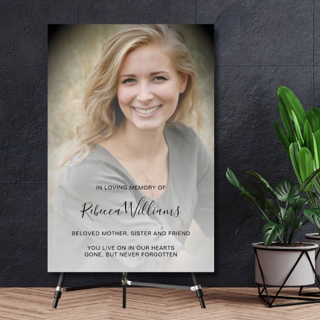 Personalized Modern Celebration of Life Funeral Foam Board (Photo Memorial Sign)