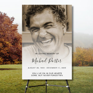 Personalized Modern Celebration of Life Funeral Foam Board