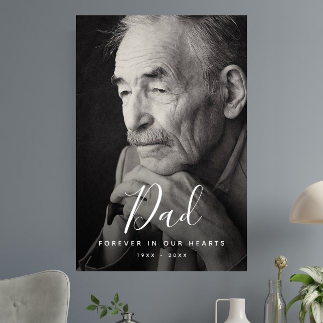 Personalized Modern Celebration of Life Funeral Poster (Dad Photo Memorial Poster)