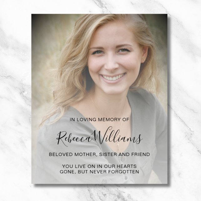 Personalized Modern Celebration of Life Funeral Poster (Photo Memorial Poster)