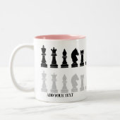 Personalized Modern Chess Piece Game  Two-Tone Coffee Mug (Left)