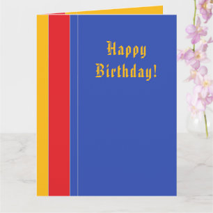 Personalized Modern Chic Colored Stripes Birthday Card