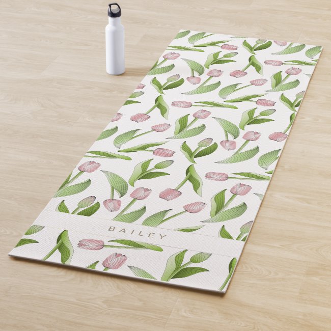 Personalized Modern Chic Floral Pink Tulip