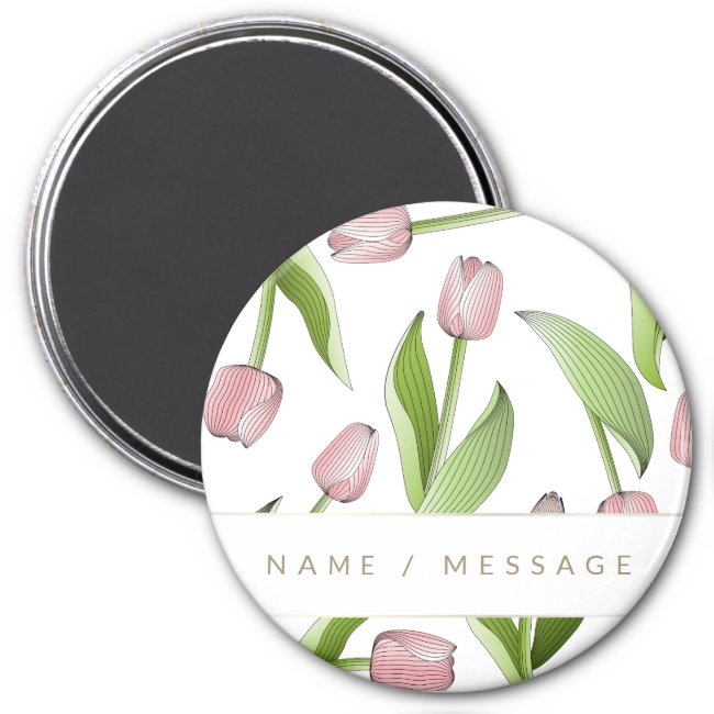 Personalized Modern Chic Pink Tulip