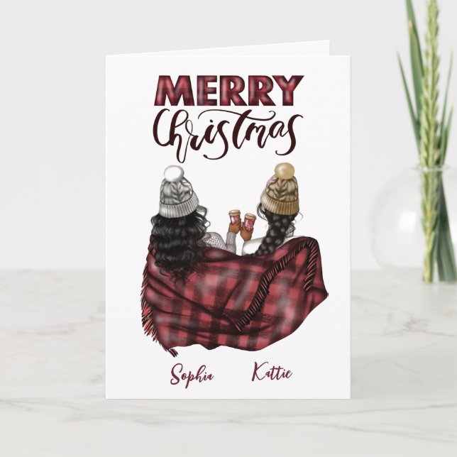 Personalized modern Christmas Card to Soul sister (Front)