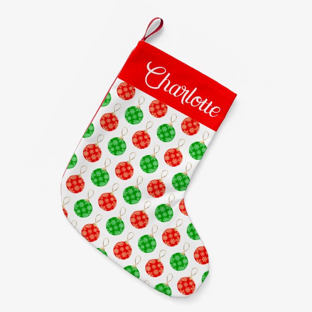 Personalized Modern Christmas Ornaments Small Christmas Stocking (Front (Hanging))