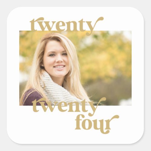 Personalized Modern Class of 2024 Photo Graduation Square Sticker