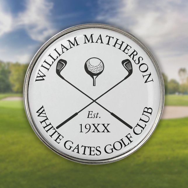 Personalized Modern Classic Golf Club Name Ball Marker (Creator Uploaded)