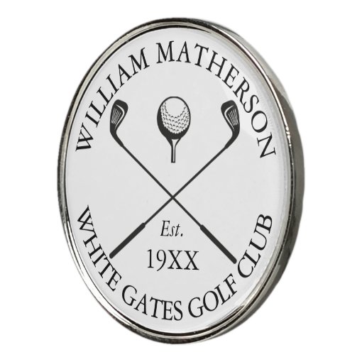 Personalized Modern Classic Golf Club Name Golf Ball Marker Zazzle