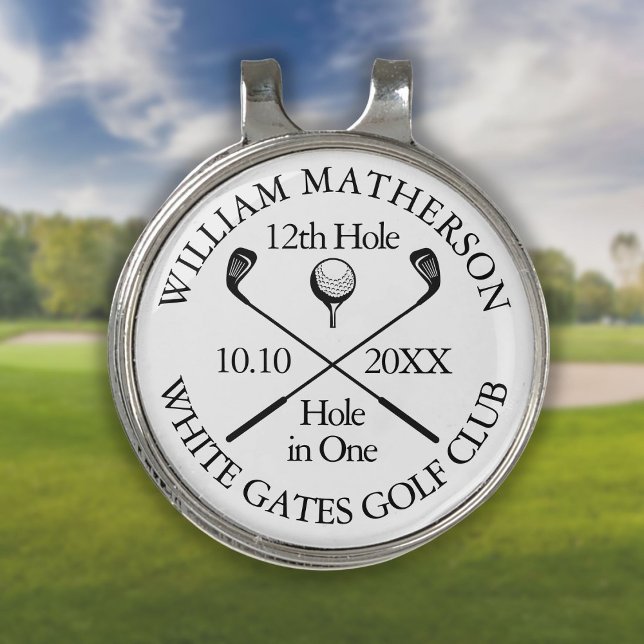 Personalized Modern Classic Hole in One  Golf Hat Clip (Creator Uploaded)