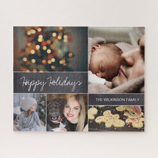 Personalized Modern Collage Photo Puzzle for Famil (Horizontal)