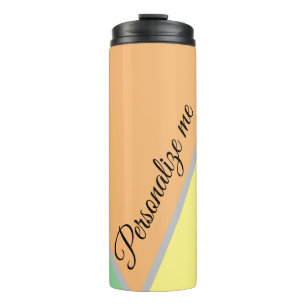 Personalized Modern Color Block Pastel Mint Peach Thermal Tumbler
