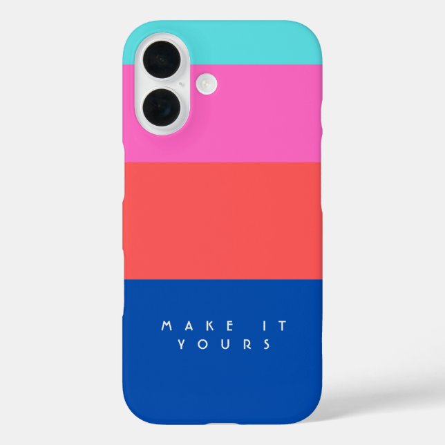 Personalized Modern Color Block Pattern Case-Mate iPhone Case (Back)