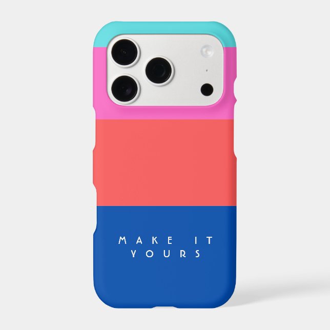 Personalized Modern Color Block Pattern iPhone Case (Back)