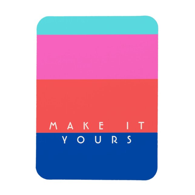Personalized Modern Color Block Pattern Magnet (Vertical)