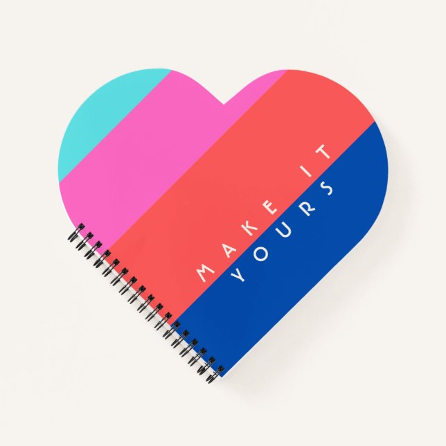 Personalized Modern Color Block Pattern Notebook (Front)