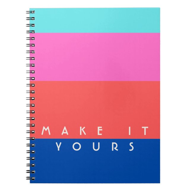 Personalized Modern Color Block Pattern Notebook (Front)