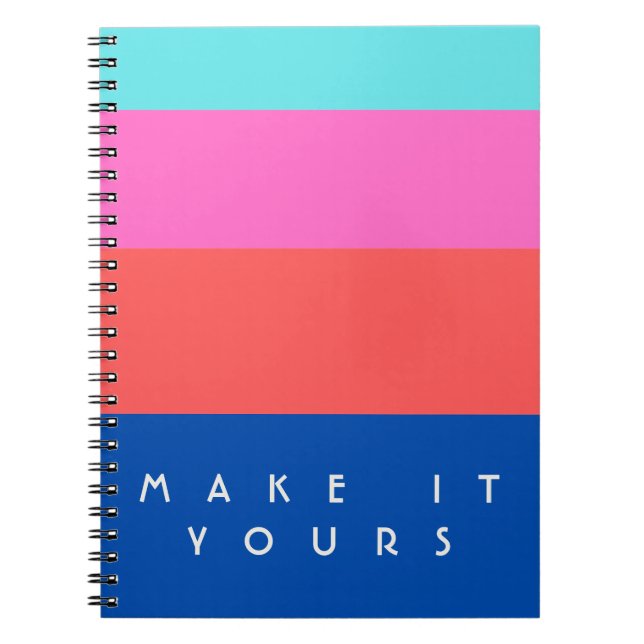 Personalized Modern Color Block Pattern Notebook (Front)